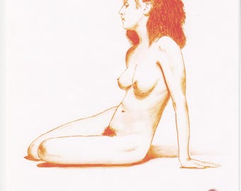 Female nude sanguine figure drawing