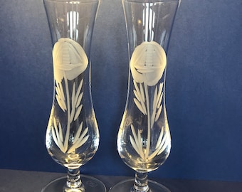 Pair of Baccarat French crystal glass vases
