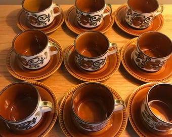 Vintage Boch coffee cups and saucers