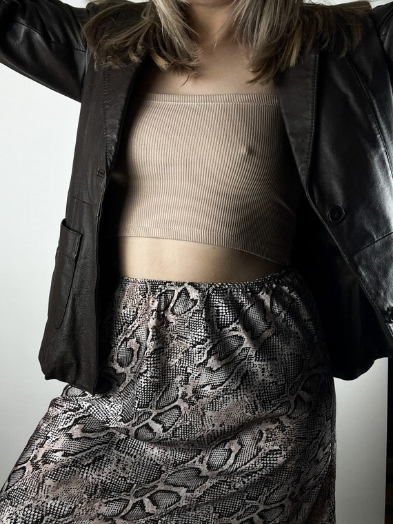 Snakeskin Printed Midi Skirt