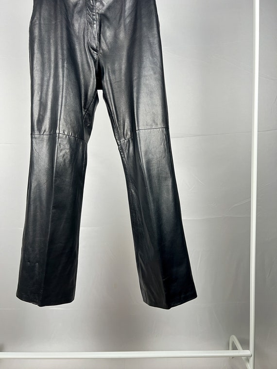 Straight Leg Leather Pants