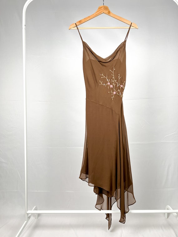 Flowy Silk Embroidered Dress - image 2