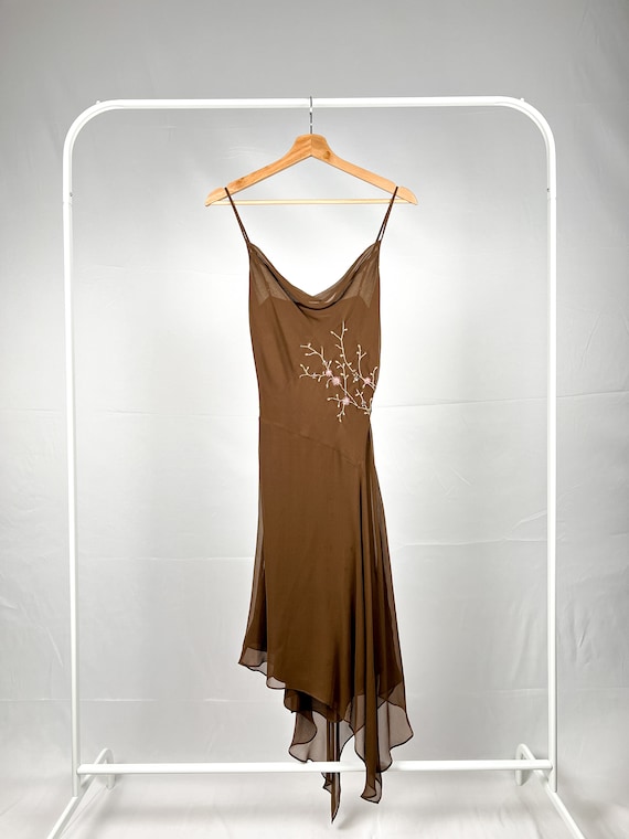 Flowy Silk Embroidered Dress - image 3