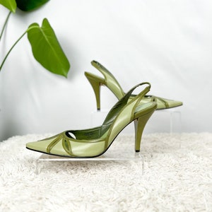 Cute Green Slingback Heels