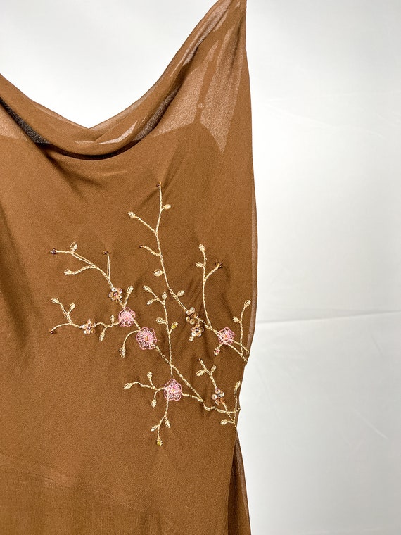 Flowy Silk Embroidered Dress - image 4
