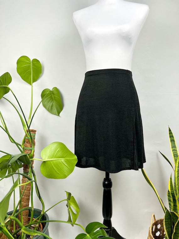 Black Mini Skirt with Side Slit