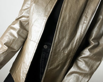 Vintage Champagne Leather Jacket