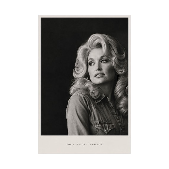 Dolly Parton Black and White Portrait, Tennessee Country Music Photography Matte Poster
