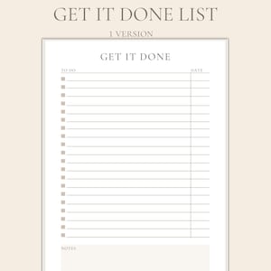 Lista Get it Done, Project with Date Planner, Get it Done Planner para personas con horarios y plazos ocupados, Lista de tareas productivas