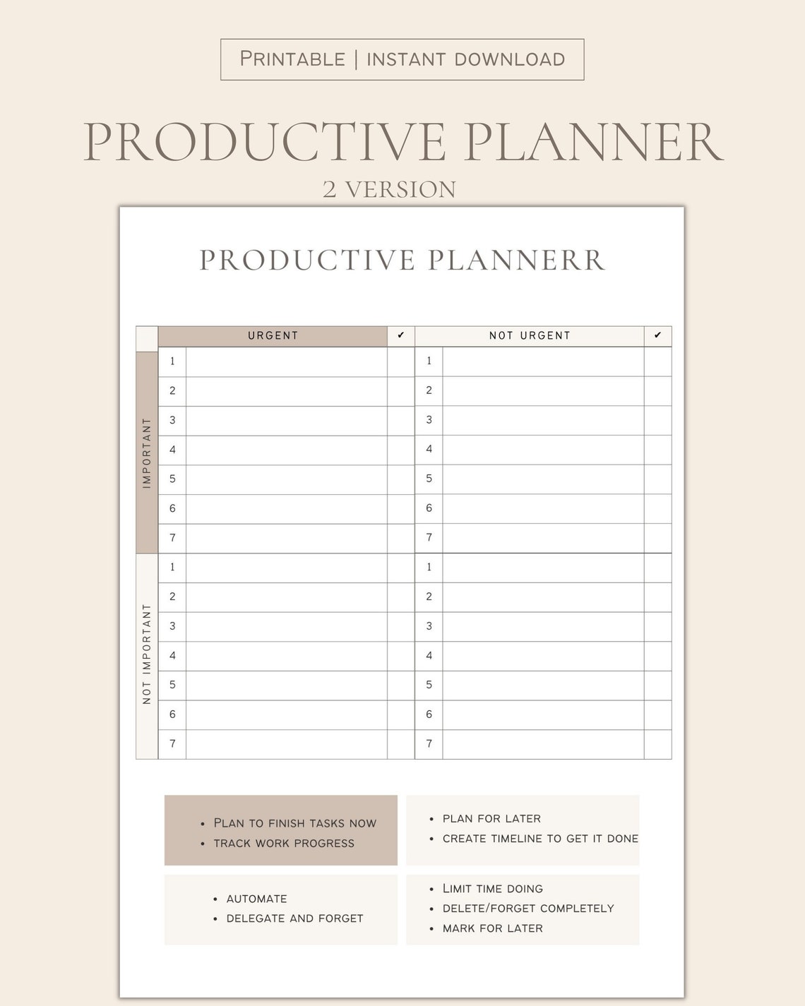 Eisenhower Productive Planner, Task Organizer to Help Organize ...