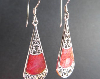 925 Silver Coral Earrings
