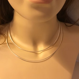 925 Silver chain, rigid cable style, 2 mins, length 40 cm or 45 cm, choice for pendant.