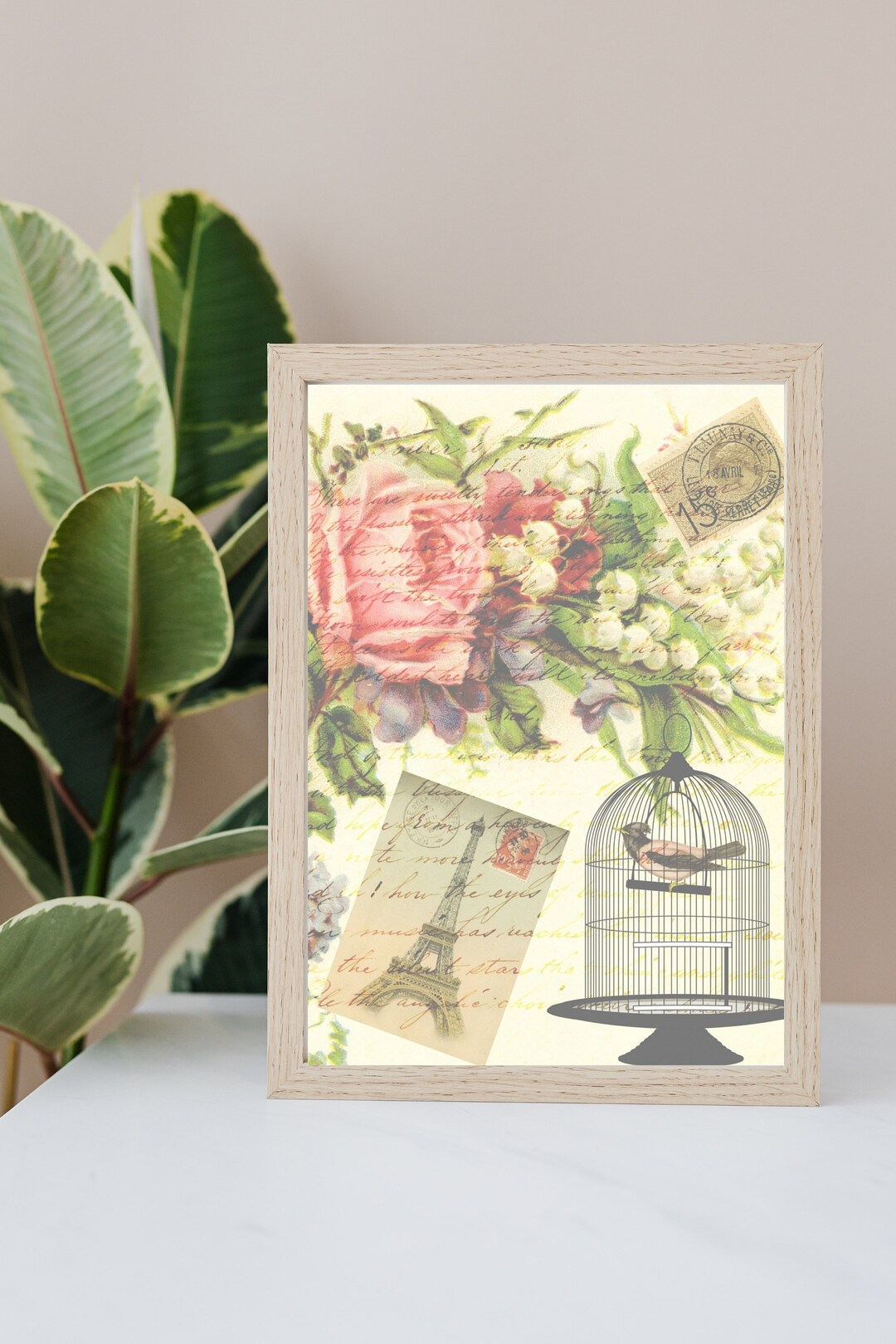 Vintage Floral Letter Digital Print Printable Wall Art - Etsy