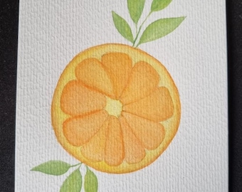 Carte papier - Orange Aquarelle