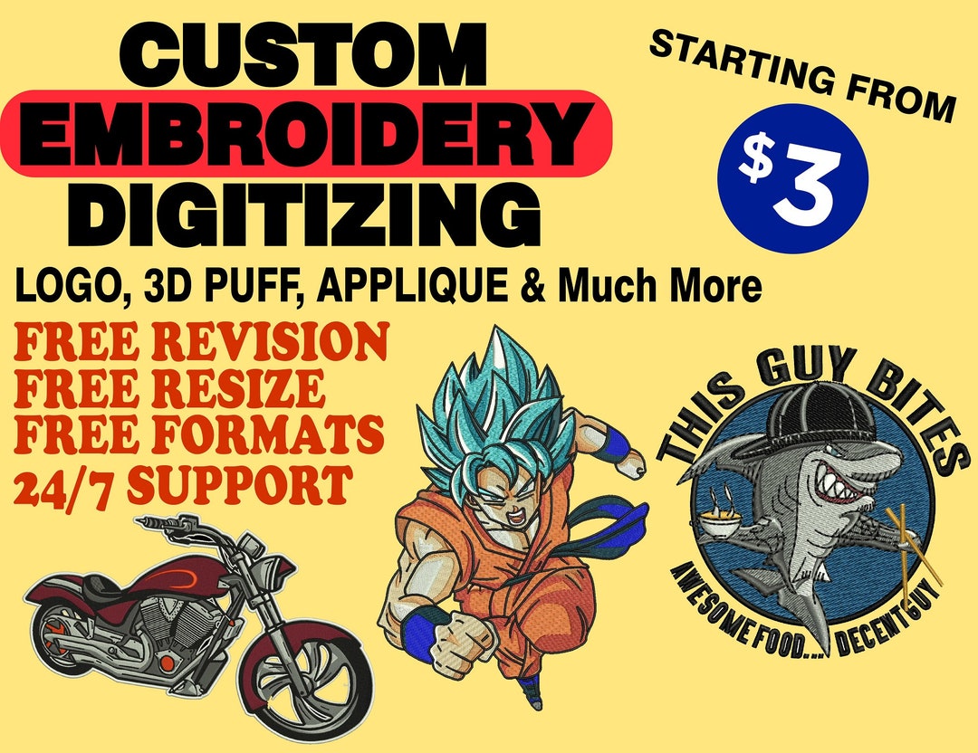 Custom Embroidery Digitize, Embroidery Digitize, Custom Digitize, DST