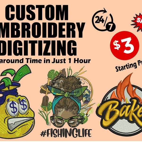 Custom Embroidery Digitizing, Custom Digitize, Embroidery Digitize, Custom Embroidery Design File, Embroidery File, DST File, PES File