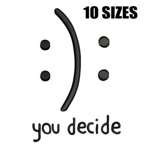 Smile Happy Face Eyes embroidery Design, Sad face eyes embroidery design, smile & sad you decide embroidery design, Trendy design
