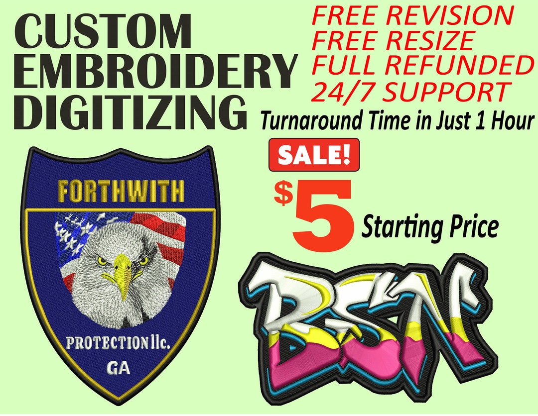 Custom Embroidery Digitizing Services, Embroidery Logo Digitizing