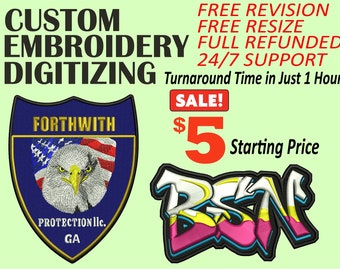 Custom Embroidery Digitizing Service, Logo Design File