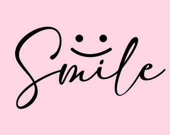 Smile Face Script Font SVG Design (Digital Download)