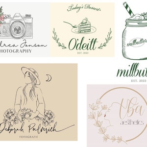I Create Custom Logo Hand Drawing, Botanical Logo, Floral Logo, Feminine Logo, Beauty Logo, Minimalist Logo, Photography Logo, Boho Logo