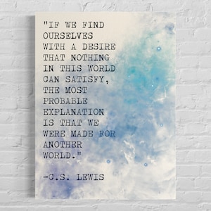 C.S. Lewis Quote Abstract Christian Art Poster Wall Decor