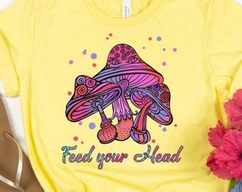 Feed your head shirt, trippy mushroom shirt, feed your soul t-shirt, music festival shirt, magic mushroom shirt, bella canvas shirt, griz