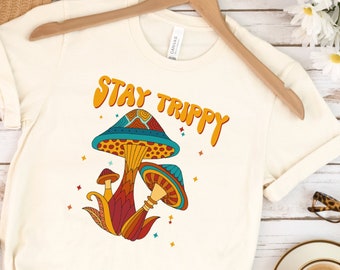 Stay Trippy Groovy Mushroom Tee, Mushroom Trippy Festival Tee, Magic Mushroom Tee, EDM festival shirt, trippy shroom tee, mushroom shirt,