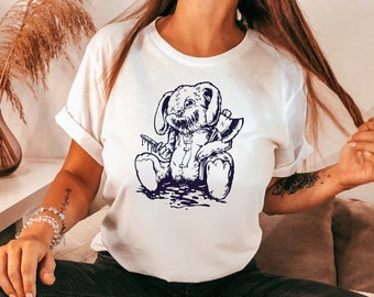 Cute but Psycho Shirt, murder bunny tee, horror fans shirt, killer rabbits shirt, guts and gore tee, grunge shirt, emo shirt, gift for teen