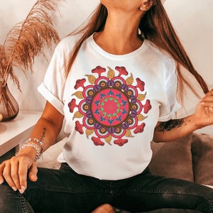 Trippy Mandela festival shirt, acid trip mushroom shirt, Raver wear, trance shirt, techno t-shirt, men&#39;s clothes rave, gift for her, trance