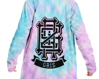 Griz Cotton Candy Microfleece Cloak, Griz Festival Cloak, Micro Fleece Hooded Cloak, EDM Cloak, Trippy Cloak, Rave Wear, Psy Trance Clothing