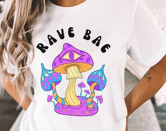 Rave Bae music Festival Shirt, Rave Mom Shirt, Gift for Mom, EDM Merch, Rave Wear, Psy Trance Clothing, Trippy Mushroom Shirt, Festival Tee