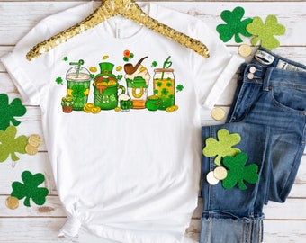 St. Patrick's Day Coffee Shirt, Irish Iced Coffee tee, Trendy St. Patty's day shirt, Irish Celebration shirt, Gift for St. Patrick's Day