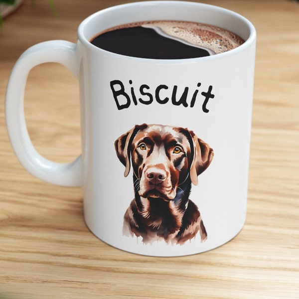 Chocolate Lab Mug, Chocolate Labrador Gift, Personalized Dog Mug