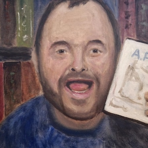Rich Evans Red Letter Media, "APE!" - pintura a óleo original - direto do artista