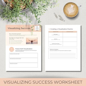 Feuille de travail sur la visualisation du succès | Modèle modifiable et imprimable pour la planification de la vie, l'établissement d'objectifs et la manifestation