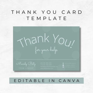 Druckbare Dankeskarten Business Template | Bearbeitbare Dankeskarte | Canva Vorlage | Digitale Vorlage | Kleinunternehmen | MM008