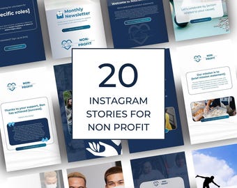 Nonprofit Instagram Templates | Fundraiser Stories | 20 Editable Canva Designs
