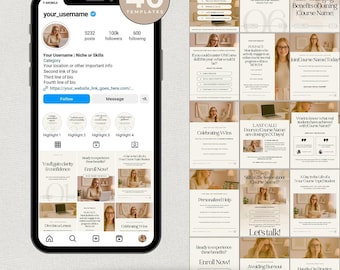 Course Creator Instagram Post Templates: Editable Social Media Content