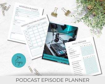 Podcast Planner Template | Editable, Printable Episode & Content Tracker