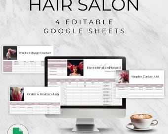 Hoja de cálculo de Google para inventario de peluquerías: Seguimiento editable de productos y proveedores