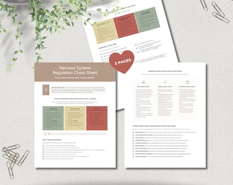 Nervous System Regulation Checklist | Editable, Printable Coping Skills PDF