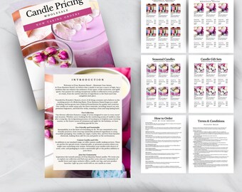 Hoja de catálogo de velas al por mayor / Plantilla de catálogo editable e imprimible