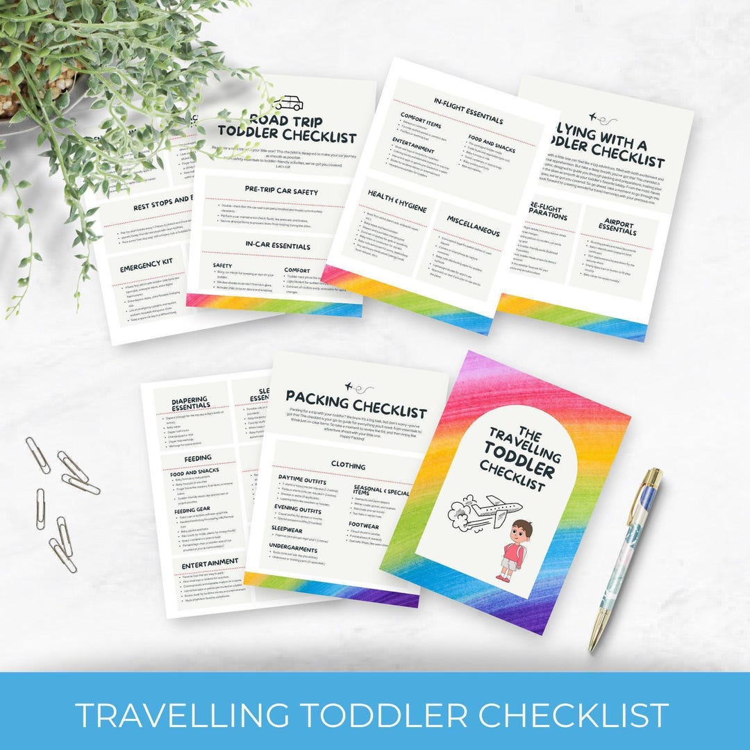 Travelling With Toddlers Checklist, Editable and Printable List