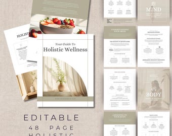 Holistic Wellness Ebook | Editable and Printable Template Perfect for Coaches, Healers and Content Creators | Done For You Lead Magnet