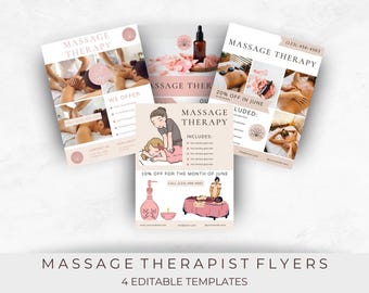 Massage Therapist Flyer | Massage Business Template | Massage Marketing | Brochure Template | Massage Brochure | Therapist Template