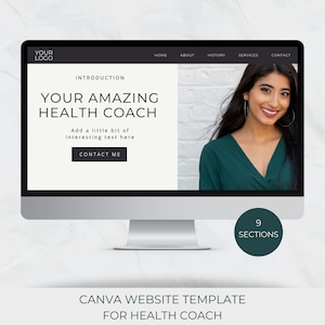 Health Coach Website Templates | Health And Wellness | Canva Web Template | Instant Download | Website For Coaches | DFY Content | Editable