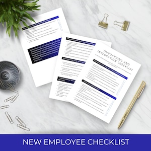 New Employee Checklist Template | New Hire Checklist | Employee Orientation | Instant Download | Onboarding Checklist | New Hire Form