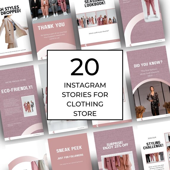 Modelli di storie Instagram per abbigliamento e moda Contenuti