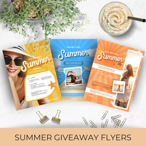Summer Giveaways Editable Flyer Templates for Small Businesses, Event Organizers and Social Media Managers | Printable Marketing Materials